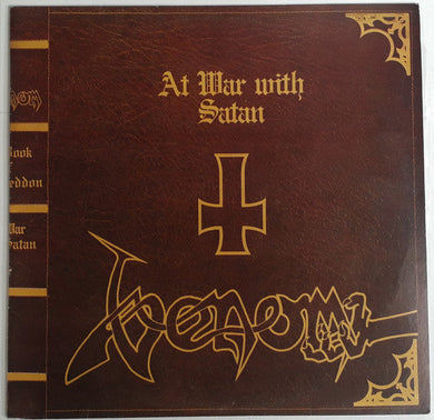 Venom - At War With Satan USED METAL LP (clear w/ pink splatter vinyl)