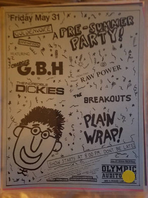 $15 PUNK FLYER GBH THE DICKIES RAW POWER