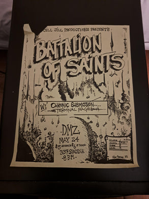 $20 PUNK FLYER  (8.5 x 11) BATTALION OF SAINTS CHRONIC SUBMISSION