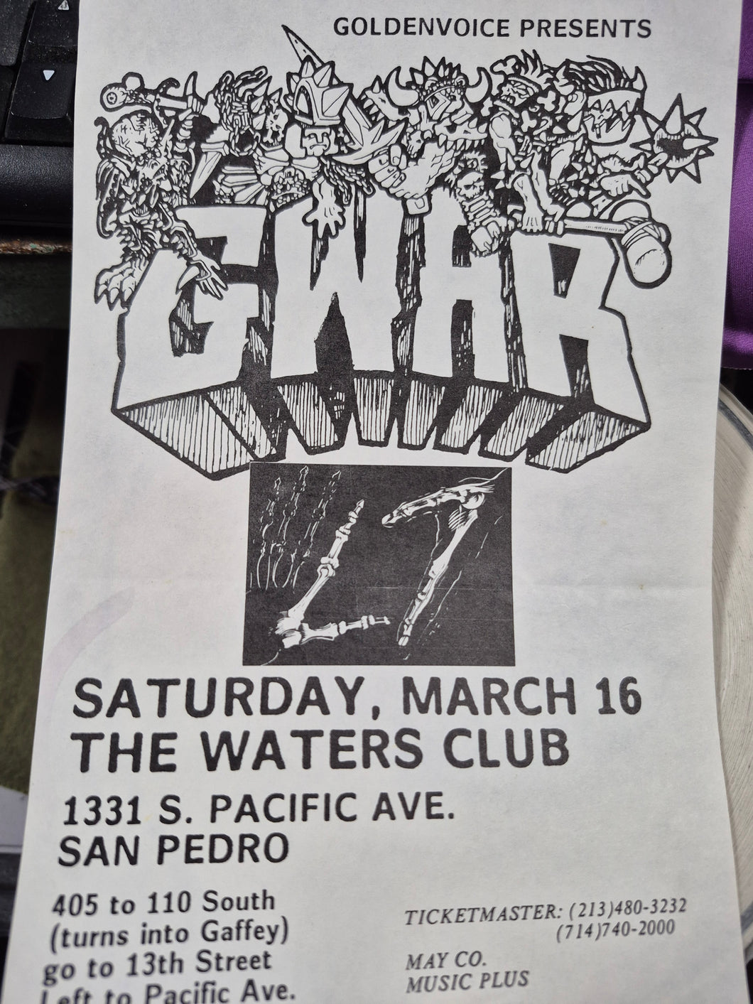 $20 PUNK FLYER  (8.5 x 4.5) GWAR L7