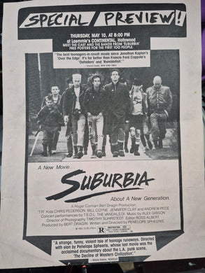 $30 PUNK FLYER - (8.5x11) SUBURBIA