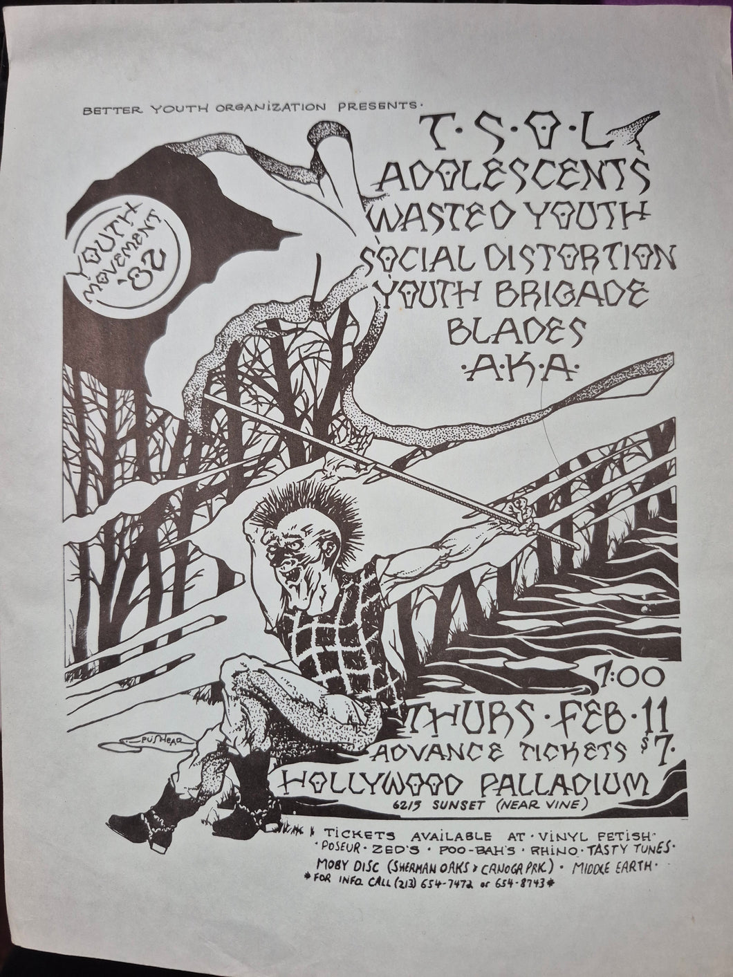 $40 PUNK FLYER (8.5 x 11) TSOL ADOLESCENTS