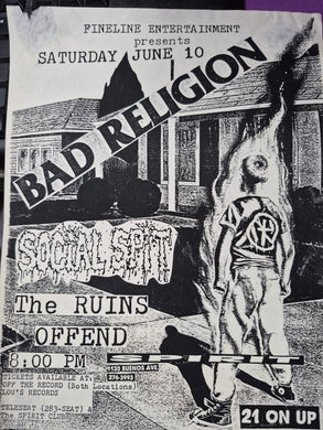 $40 PUNK FLYER (8.5 x 11) BAD RELIGION SOCIAL SPIT