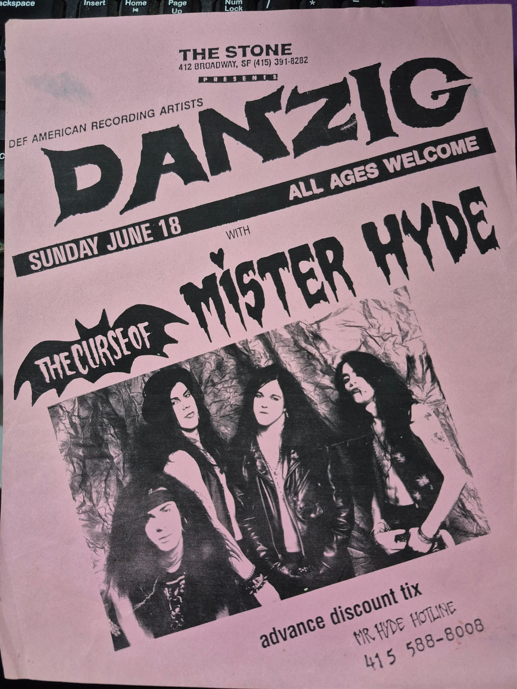 $40 PUNK FLYER (8.5 x 11) DANZIG