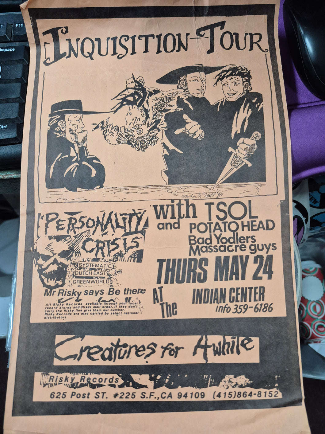 $40 PUNK FLYER (9 x 14) TSOL PERSONALITY CRISIS