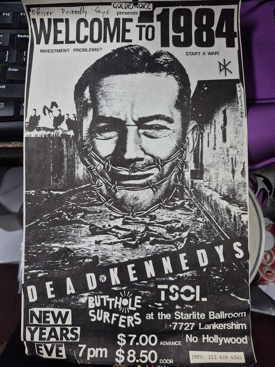 $40 PUNK FLYER (9 x 14) WELCOME TO 1984