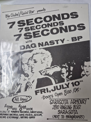 $40 PUNK FLYER (8.5 x 11) 7 Seconds Dag Nasty BP