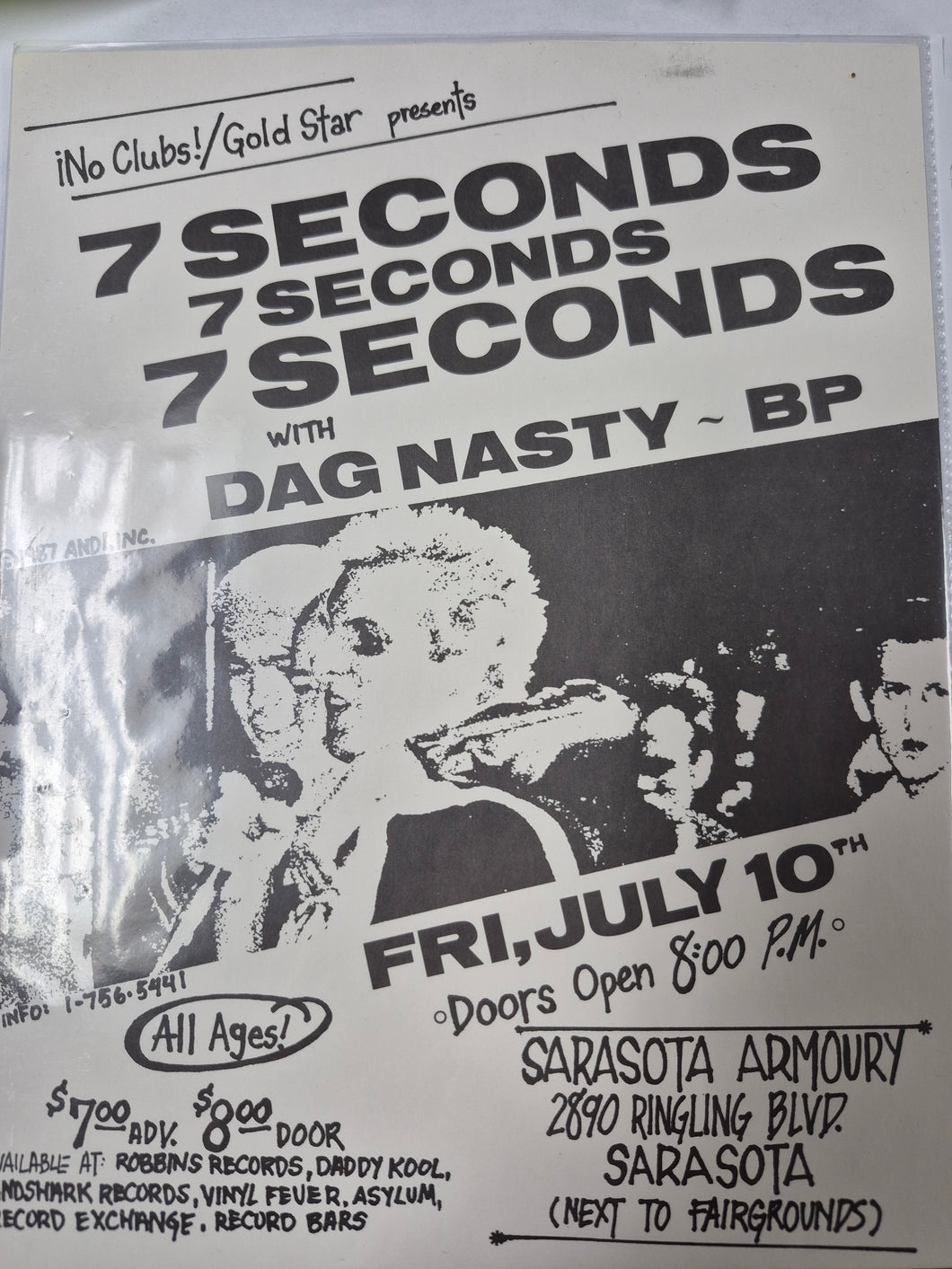 $40 PUNK FLYER (8.5 x 11) 7 Seconds Dag Nasty BP