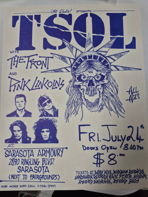 $30 PUNK FLYER - (8.5 x 11) TSOL Front Pink Lincolns