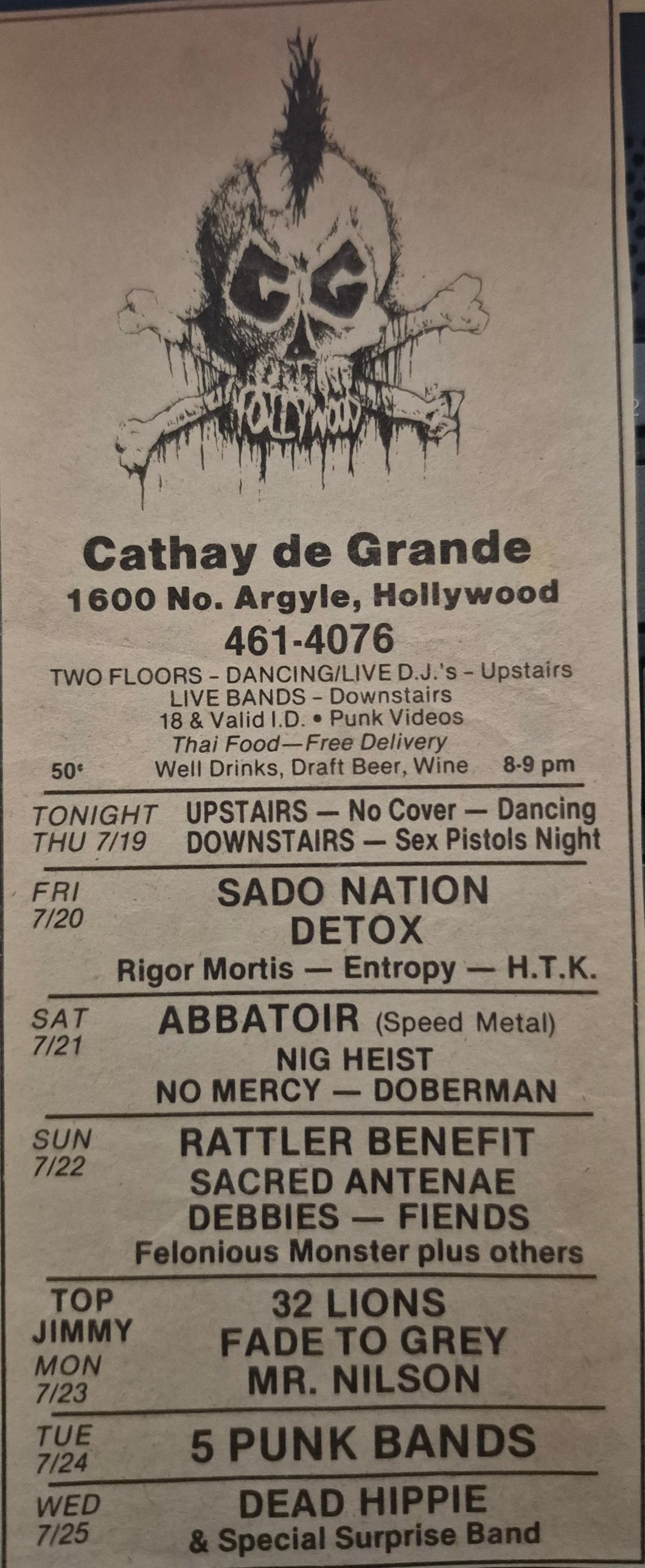 $10 PUNK FLYER - (2 x 4)  Cathay De Grande Sado Nation detox