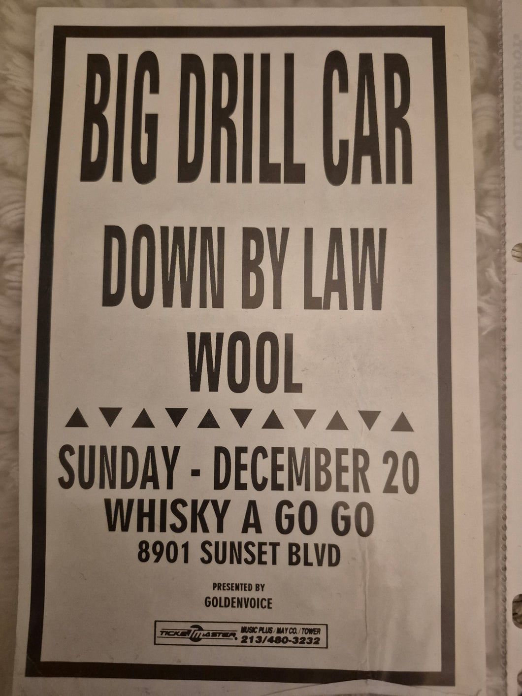 $5 PUNK FLYER - Big Drill Car Down By Law (8.5x5.5)