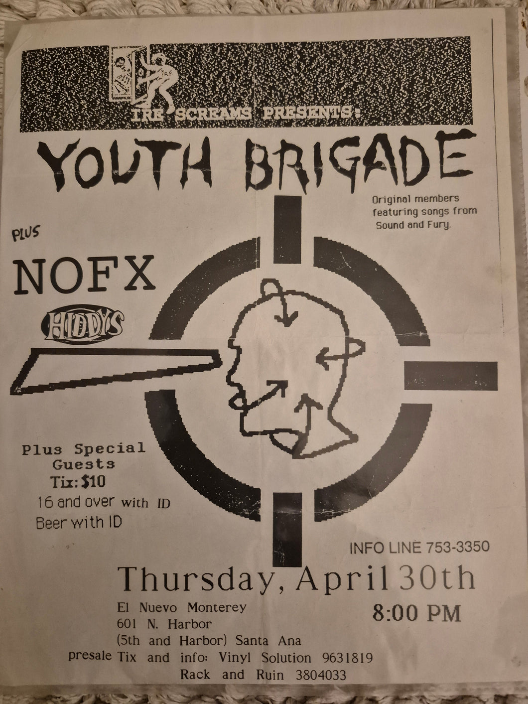 $10 PUNK FLYER - (11 x 8.5) Youth Brigade NOFX