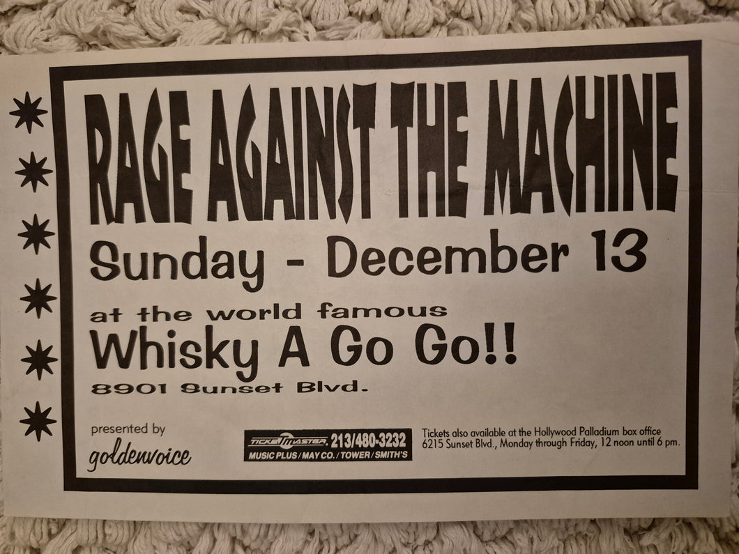 $10 PUNK FLYER - (5.5 x 8.5) Rage Against The Machine