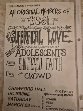 $10 PUNK FLYER - (5.5 x 8.5) Shattered Faith Adolescents  Crowd