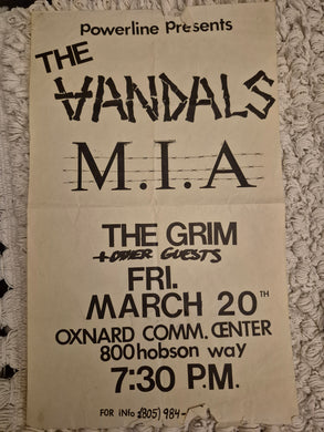 $15 PUNK FLYER - (11x14) Vandals MIA Grim