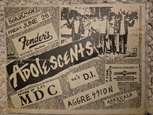 $15 PUNK FLYER - (11x8.5) MDC Adolescents D/I.