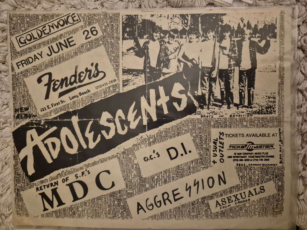 $15 PUNK FLYER - (11x8.5) MDC Adolescents D/I.