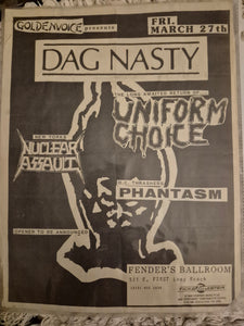 $15 PUNK FLYER - (11x8.5) Uniform Choice Nuclear Assault Dag Nasty