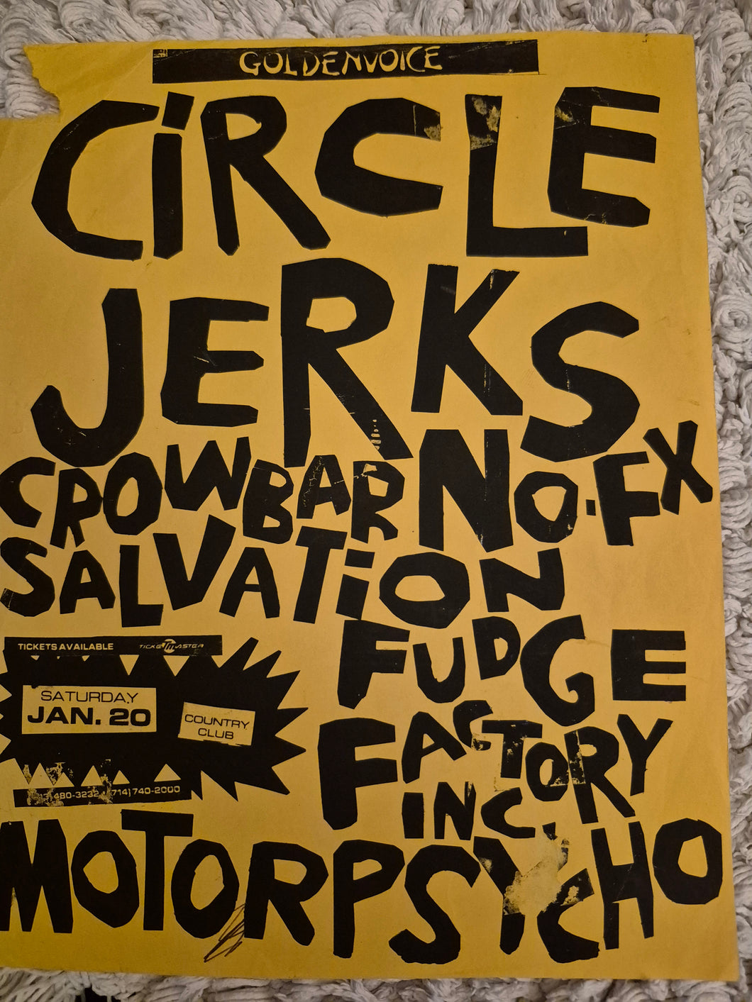$15 PUNK FLYER - (11x8.5) Circle Jerks NOFX
