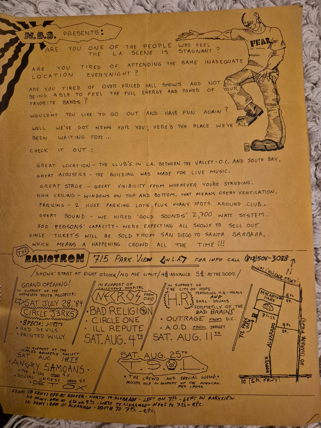 $15 PUNK FLYER - (11x8.5) Necros Circle Jerks Bad Religion