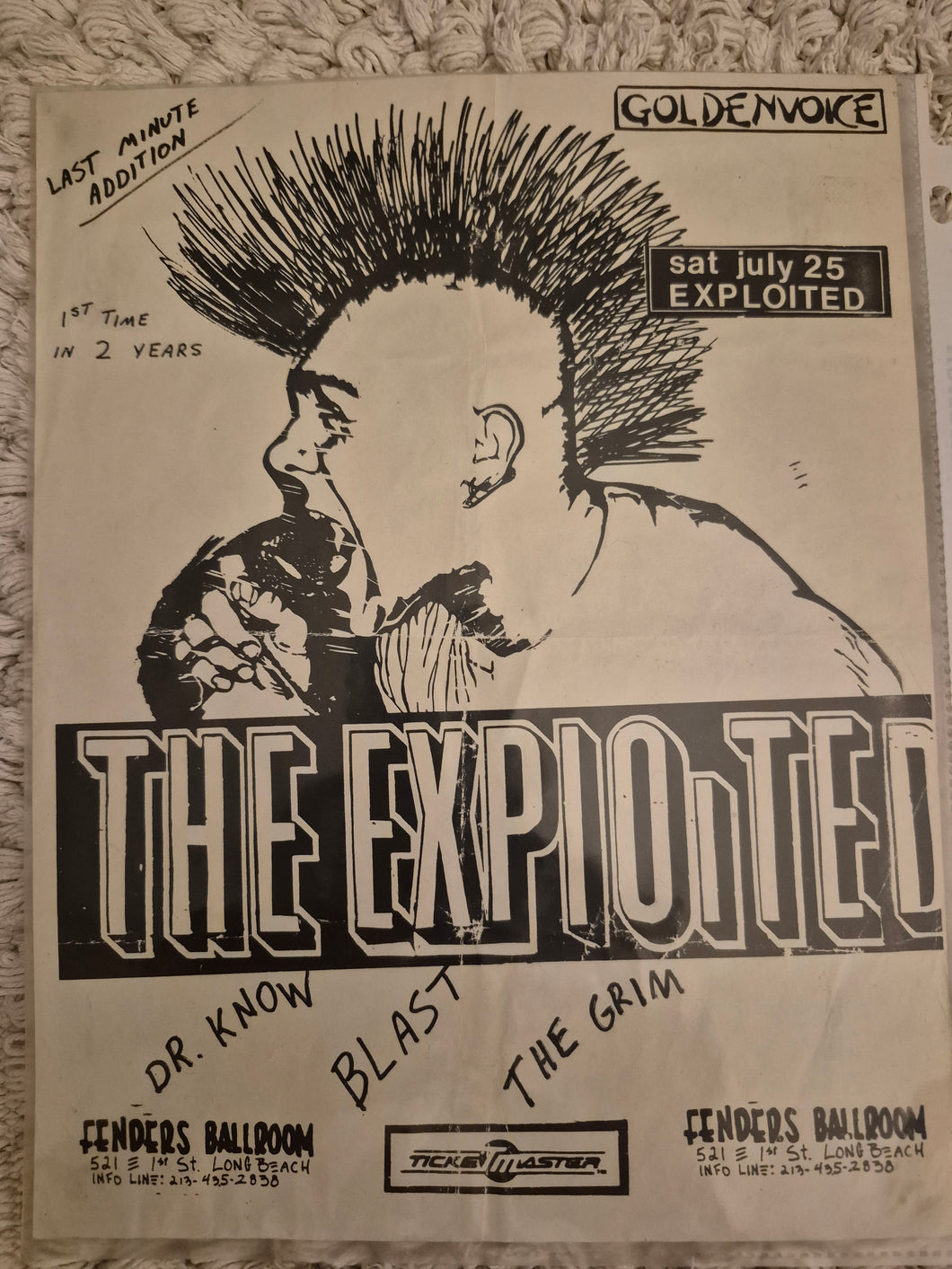 $20 PUNK FLYER  (8.5 x 11) Exploited