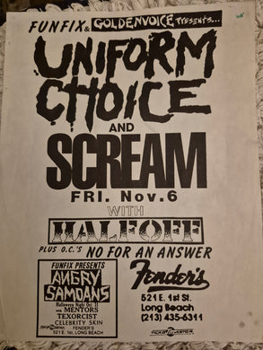 $20 PUNK FLYER  (8.5 x 11) Uniform Choice Scream