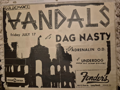 $20 PUNK FLYER  (8.5 x 11) Vandals Dag Nasty