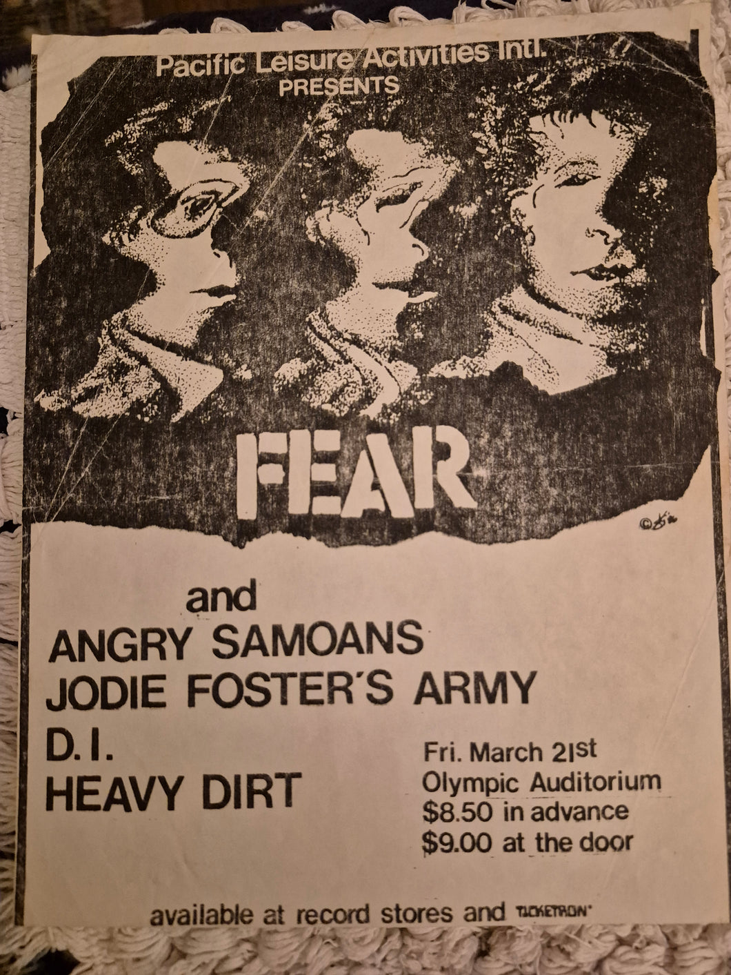 $20 PUNK FLYER  (8.5 x 11) Fear Angry Samoans JFA