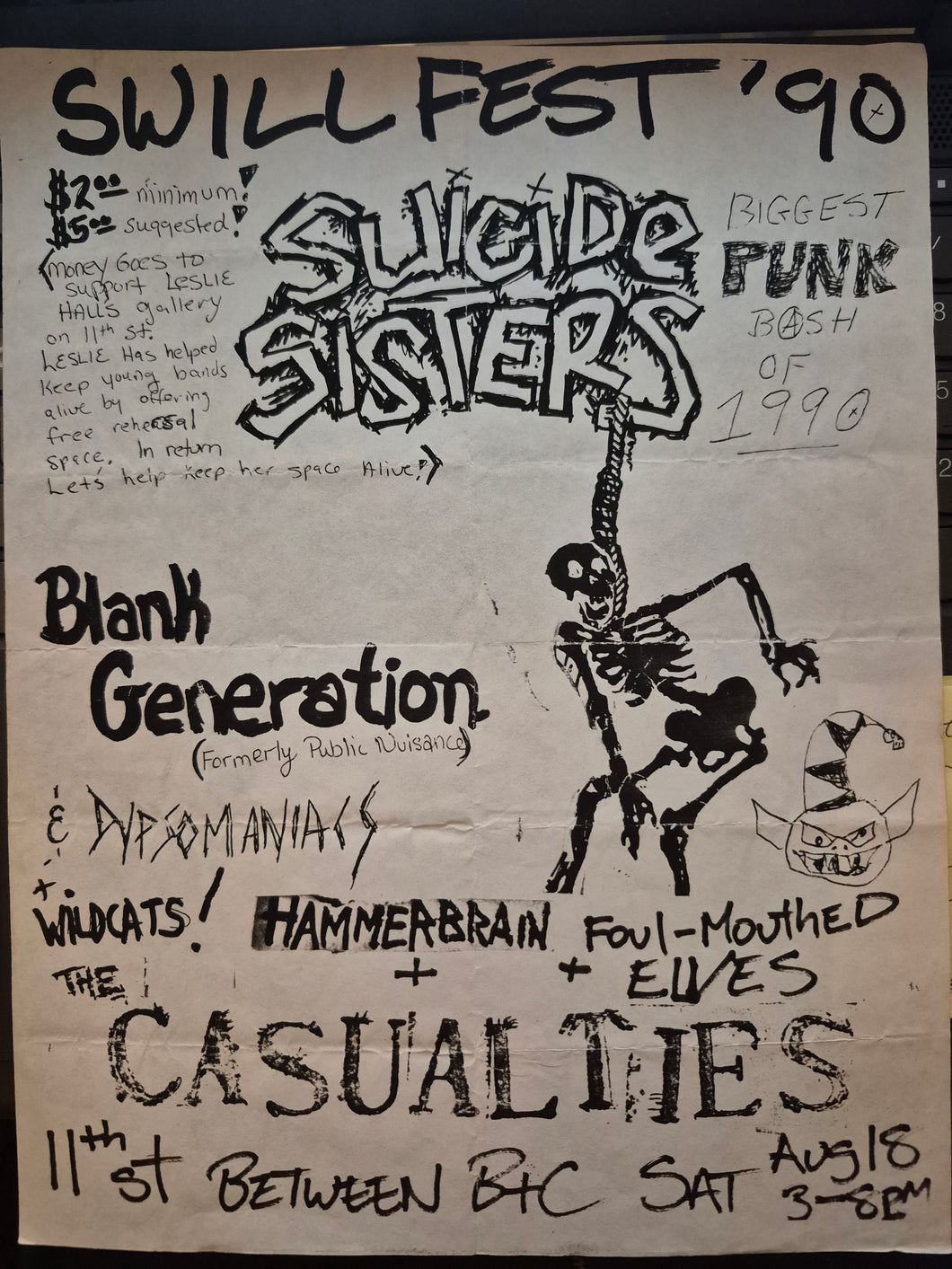$10 PUNK FLYER - (11 x 8.5) Swill Fest (casualties, blank generation)