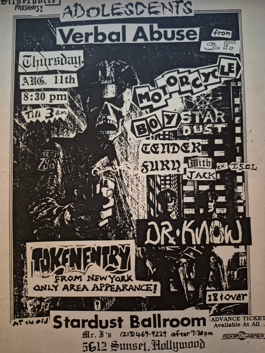 $15 PUNK FLYER - (11x8.5) Adolescents Verbal Abuse