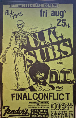 $15 PUNK FLYER - (5.5x8.5) UK Subs Final Conflict