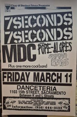 $20 PUNK FLYER  (8.5 x 4.5) 7 Seconds MDC