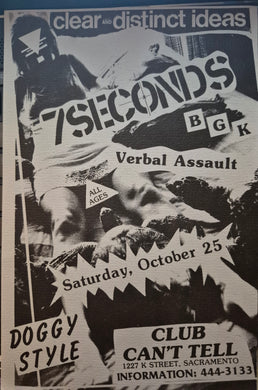 $20 PUNK FLYER  (8.5 x 4.5) 7 Seconds BGK