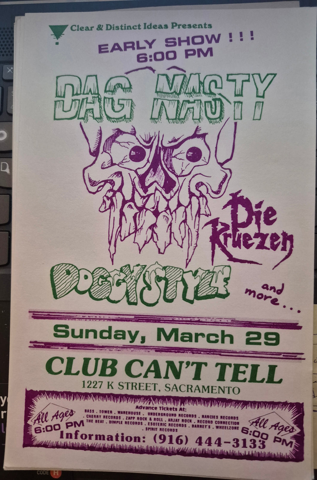 $20 PUNK FLYER  (8.5 x 4.5) Dag Nasty