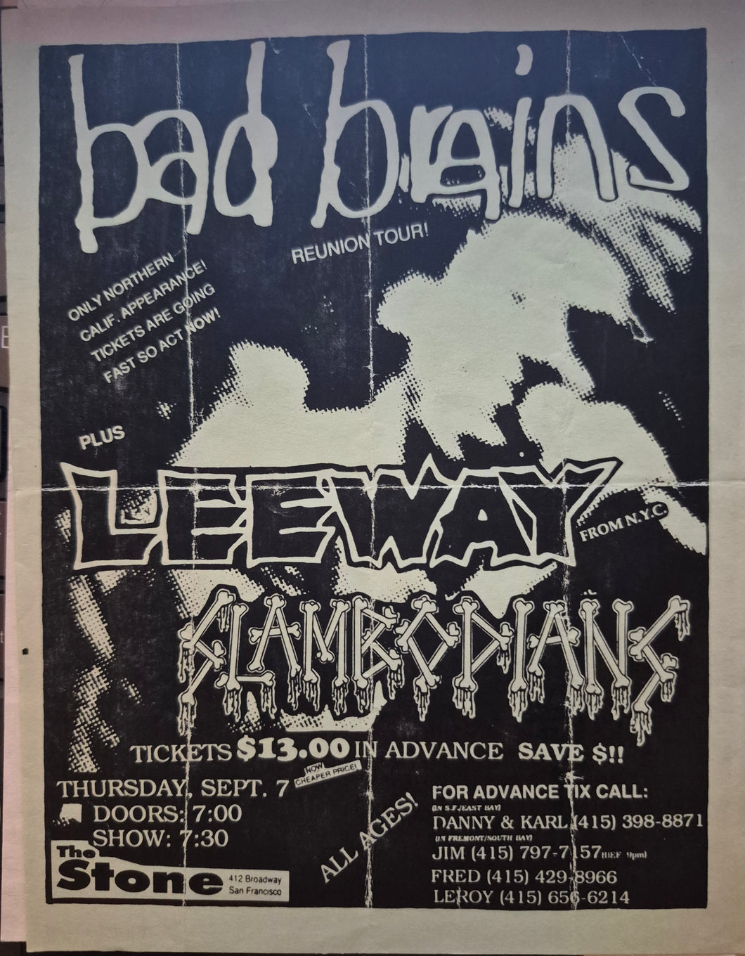 $20 PUNK FLYER  (8.5 x 4.5) Bad Brains