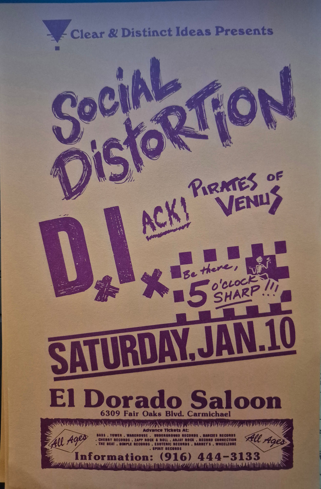 $20 PUNK FLYER  (8.5 x 4.5) Social Distortion D.I.