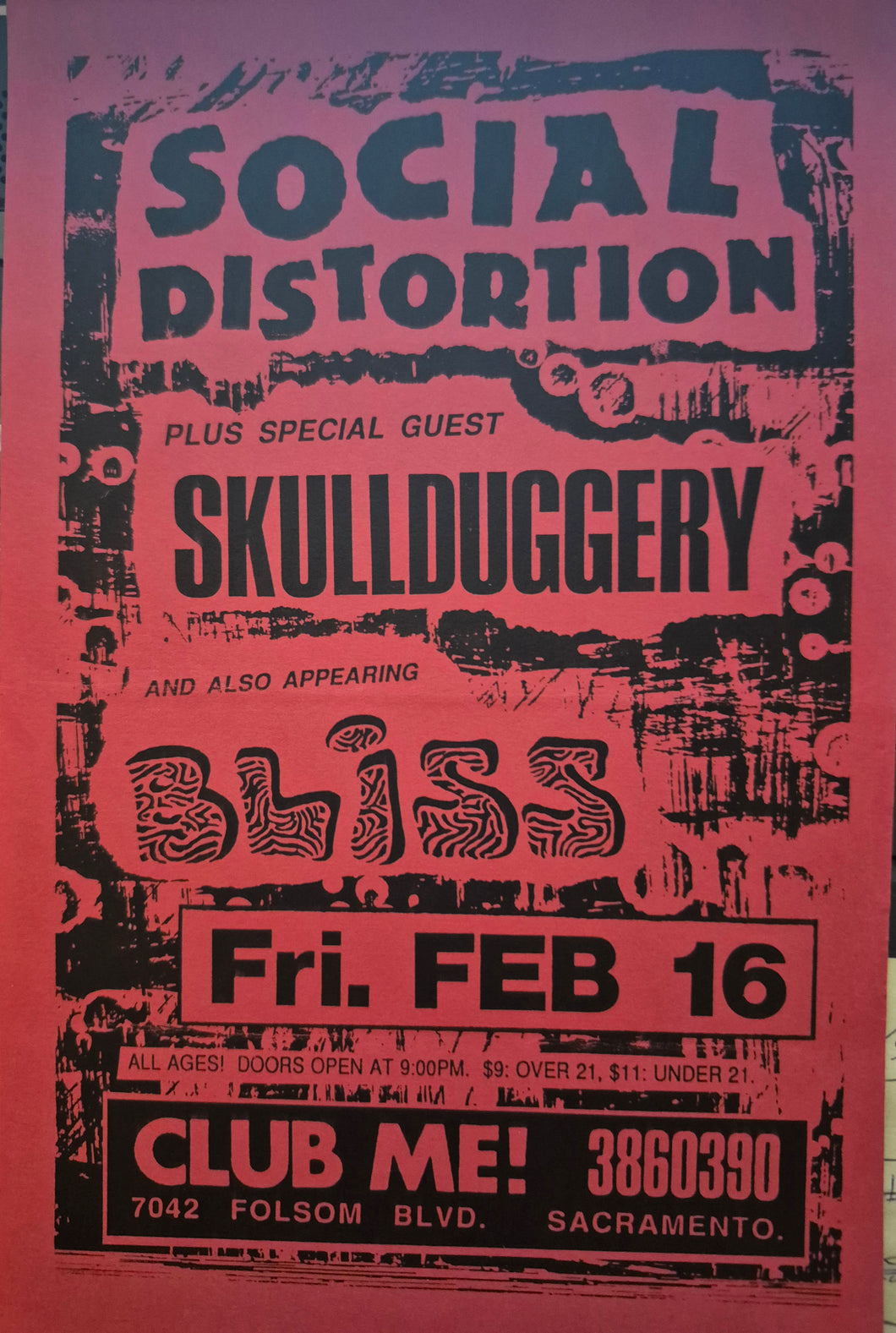 $20 PUNK FLYER  (8.5 x 4.5) Social Distortion