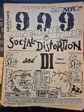 $20 PUNK FLYER  (8.5 x 11) 999 Social Distortion