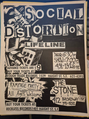 $20 PUNK FLYER  (8.5 x 11) Social Distortion