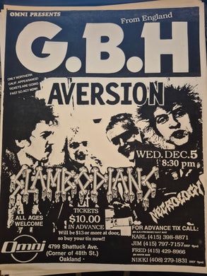 $20 PUNK FLYER  (8.5 x 11) GBH