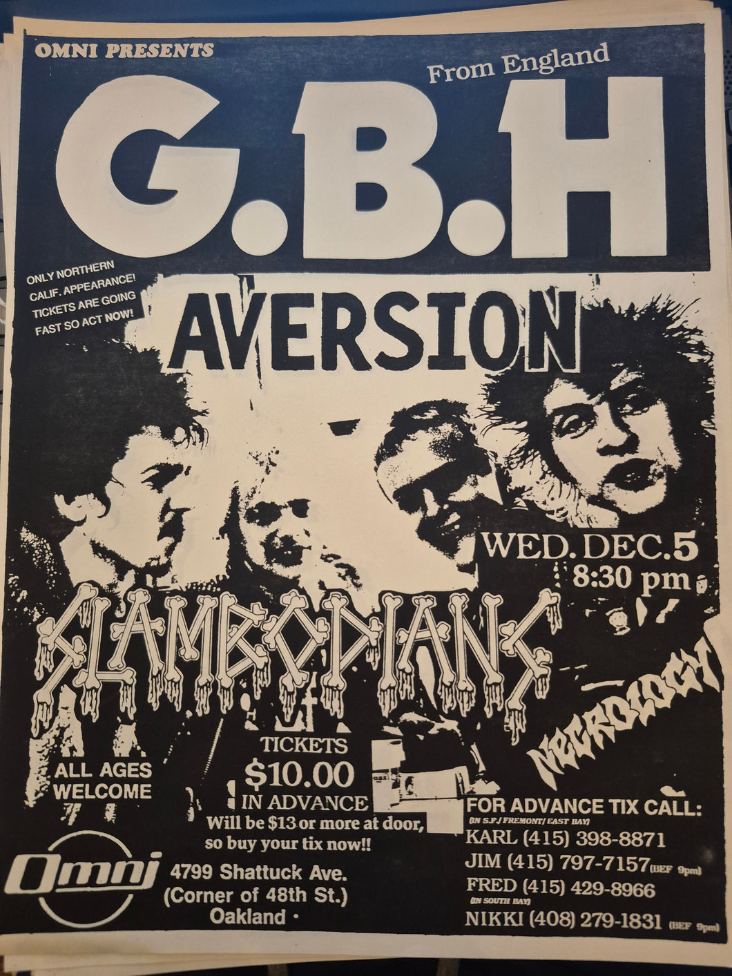 $20 PUNK FLYER  (8.5 x 11) GBH