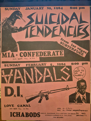 $30 PUNK FLYER - (8.5x11) Suicidal Tendencies Vandals