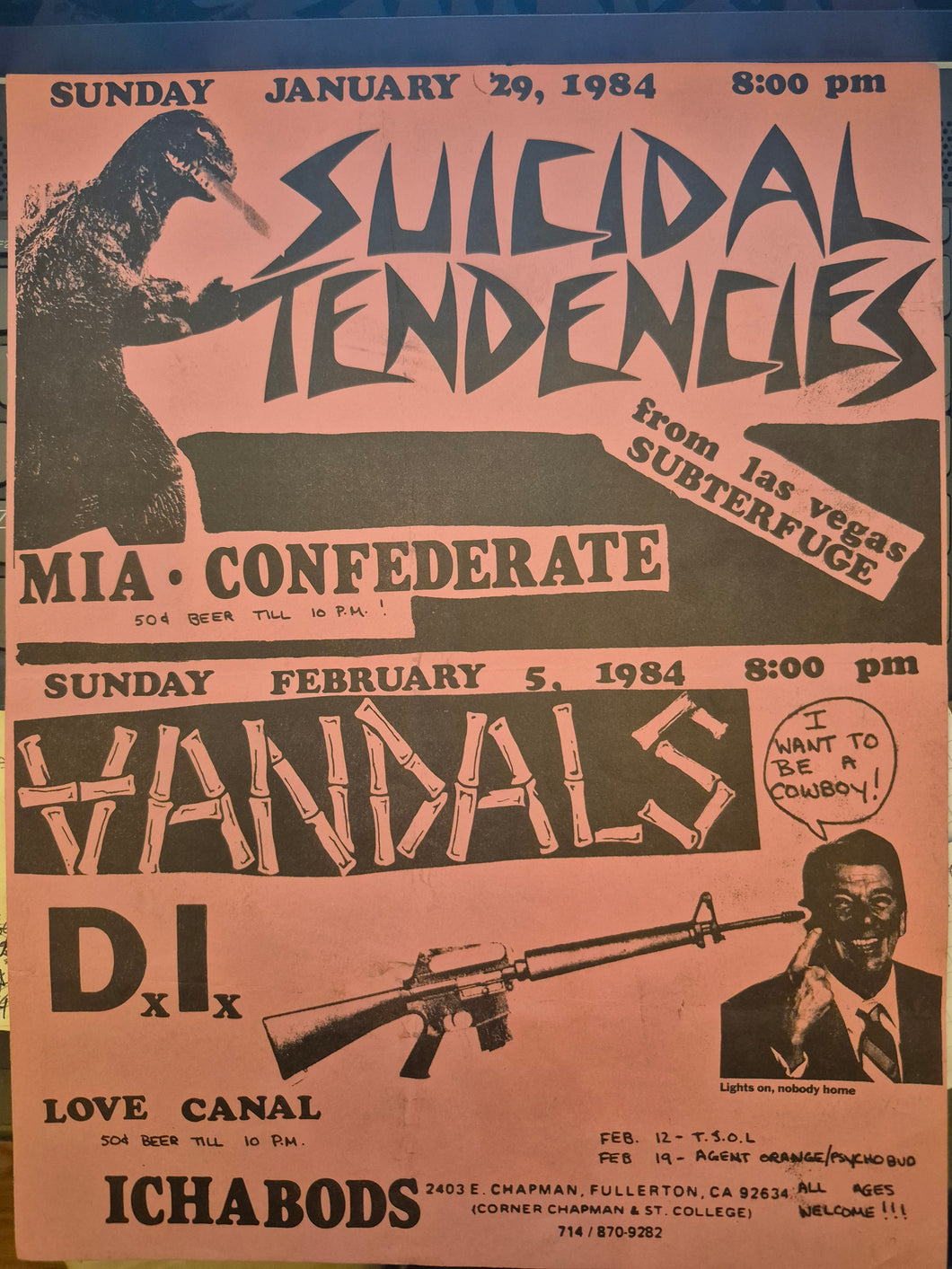 $30 PUNK FLYER - (8.5x11) Suicidal Tendencies Vandals
