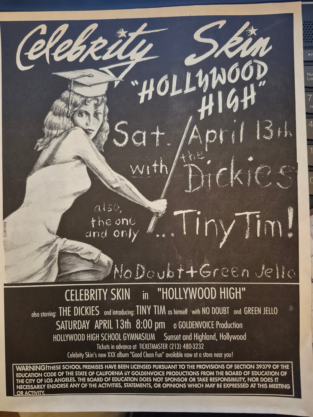 $30 PUNK FLYER - (8.5x11) Dickies No Doubt