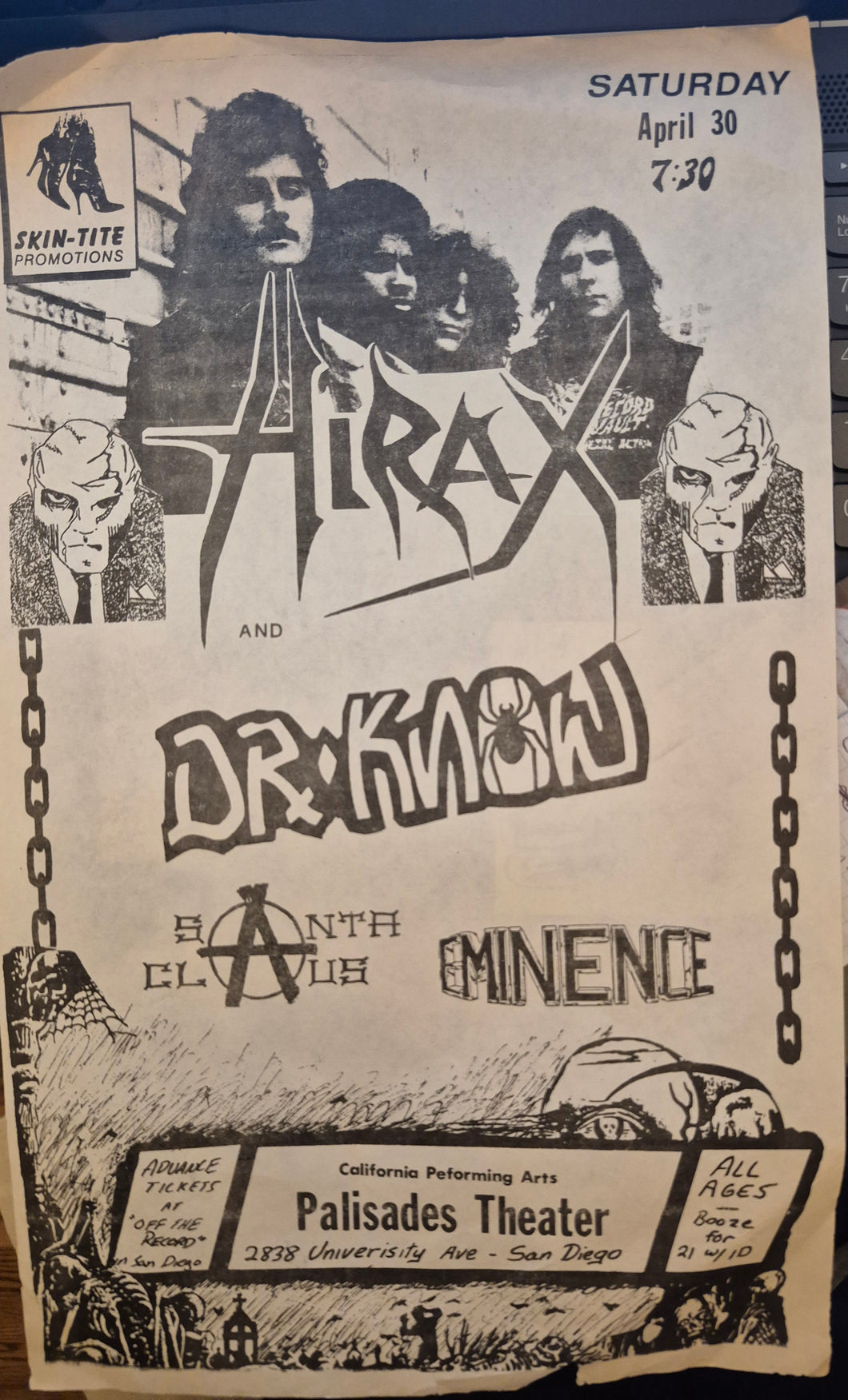 $30 PUNK FLYER - (17x11) Hirax Dr Know