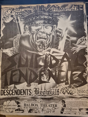 $40 PUNK FLYER (8.5 x 11) Suicidal Tendencies