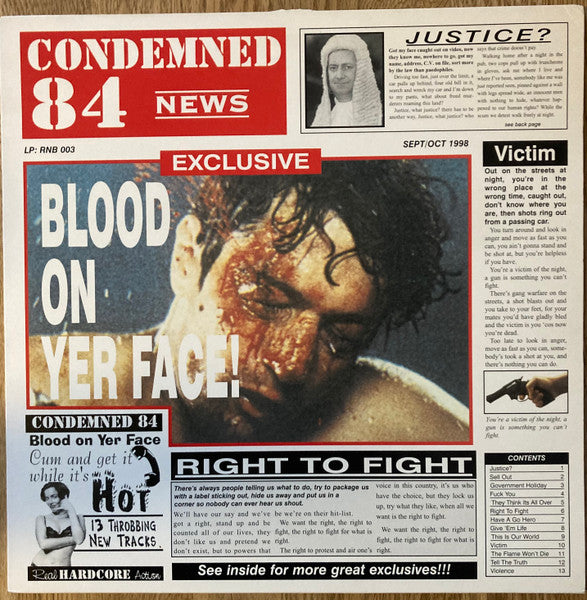 Condemned 84 - Blood On Yer Face USED LP