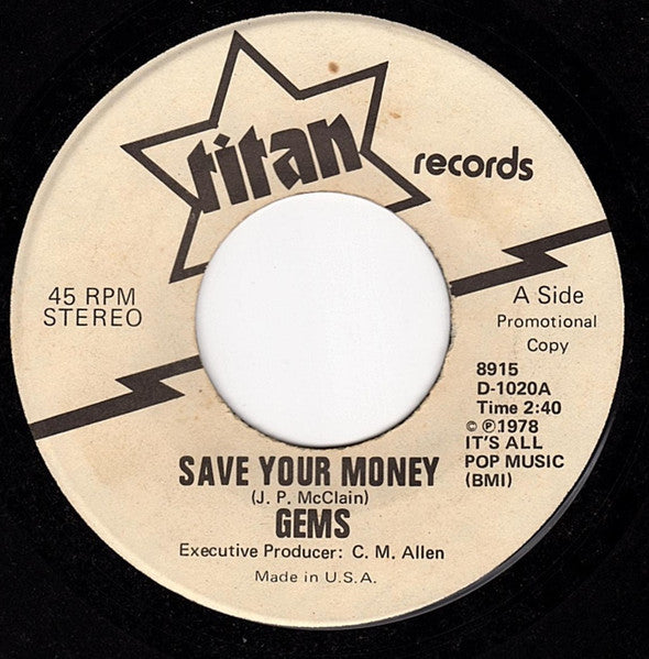Gems - Save Your Money USED 7