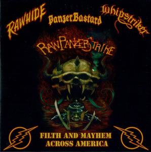 Rawhide / PanzerBastard / Whipstriker - Filth And Mayhem Across America USED 7"