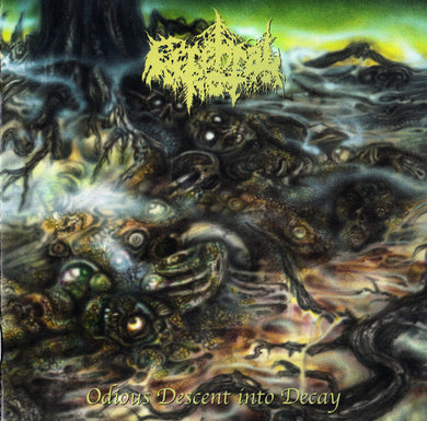 Cerebral Rot - Odious Descent Into Decay USED METAL LP (evergreen brown yellow mustard splatter vinyl)